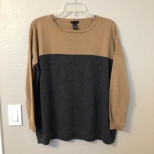 Merino Wool Tan and Grey Sweater by Only Mine